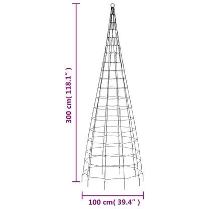 Iluminação árvore Natal em mastro 550 LEDs 300 cm branco quente