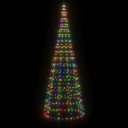 Árvore Natal c/ luz mastro bandeira 550 LEDs 300 cm colorido