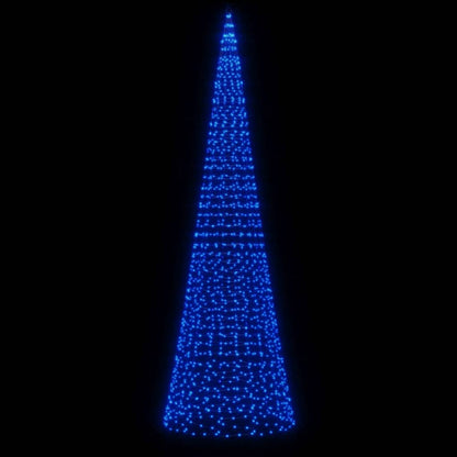 Árvore de Natal c/ luz mastro de bandeira 1534 LEDs 500 cm azul