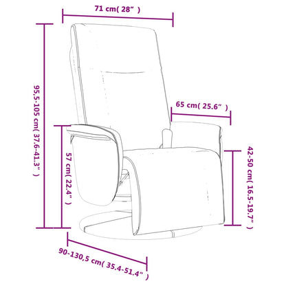 Poltrona de Massagens Tok Reclinável com Apoio de Pés - Couro artificial - Cinzento - Design Nórdico