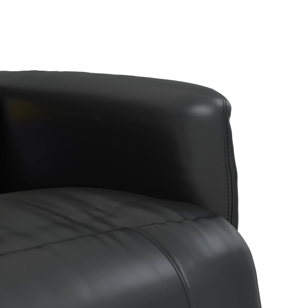 Poltrona de Massagens Tok Reclinável com Apoio de Pés - Couro artificial - Preto - Design Nórdico