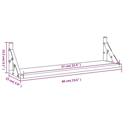 Prateleiras de parede 2 pcs 60x15x15,5 cm carvalho sonoma