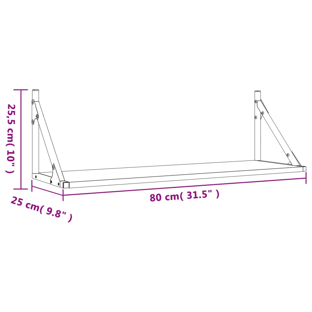 Prateleiras de parede 2pcs derivados de madeira carvalho sonoma