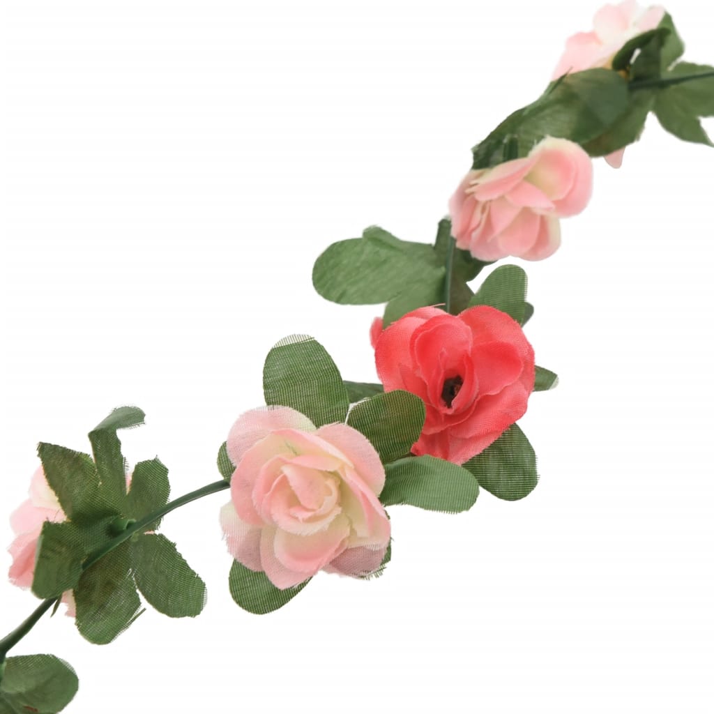 Grinaldas de flores artificiais 6 pcs 250 cm rosa