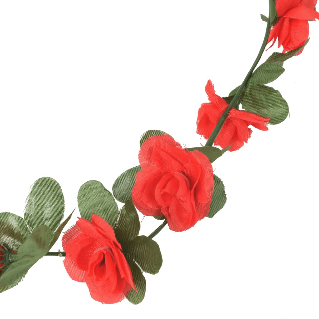 Grinaldas de flores artificiais 6 pcs 250 cm vermelho