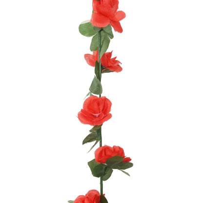 Grinaldas de flores artificiais 6 pcs 250 cm vermelho