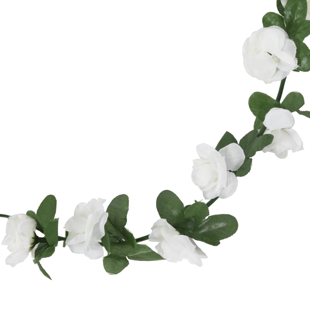 Grinaldas de flores artificiais 6 pcs 250 cm branco