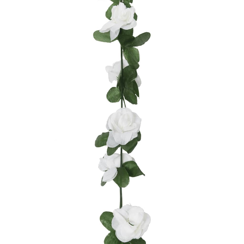 Grinaldas de flores artificiais 6 pcs 250 cm branco