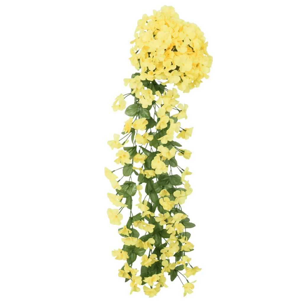 Grinaldas de flores artificiais 3 pcs 85 cm amarelo