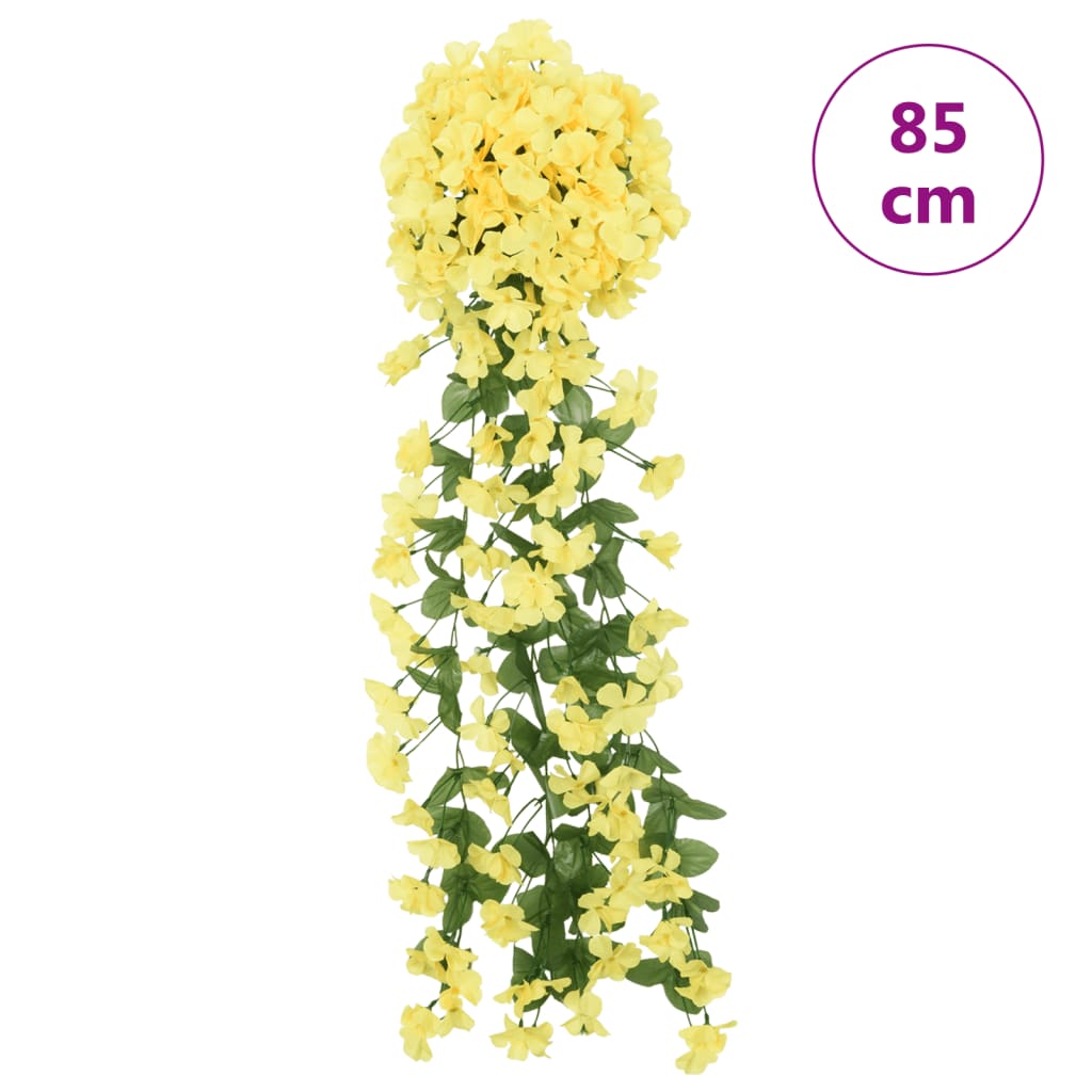 Grinaldas de flores artificiais 3 pcs 85 cm amarelo