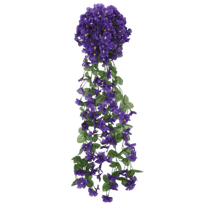 Grinaldas de flores artificiais 3 pcs 85 cm roxo escuro