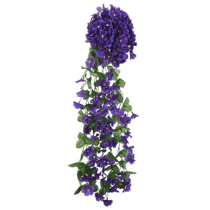 Grinaldas de flores artificiais 3 pcs 85 cm roxo escuro