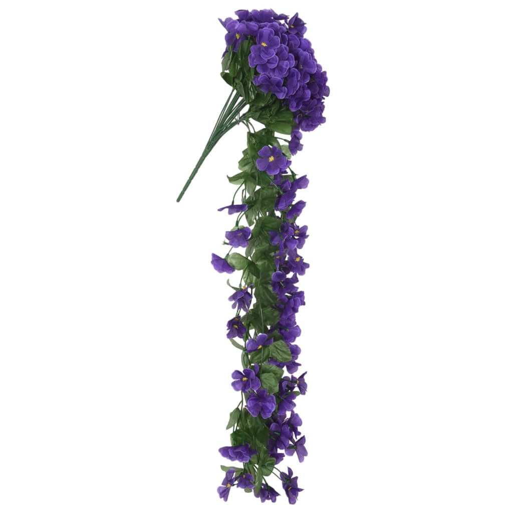 Grinaldas de flores artificiais 3 pcs 85 cm roxo escuro