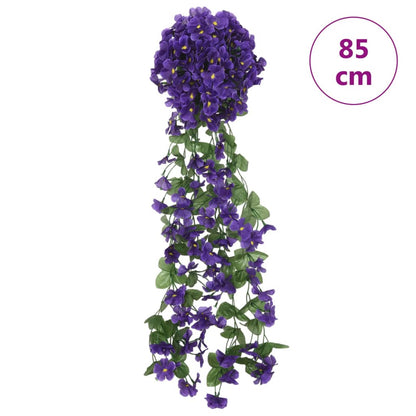 Grinaldas de flores artificiais 3 pcs 85 cm roxo escuro