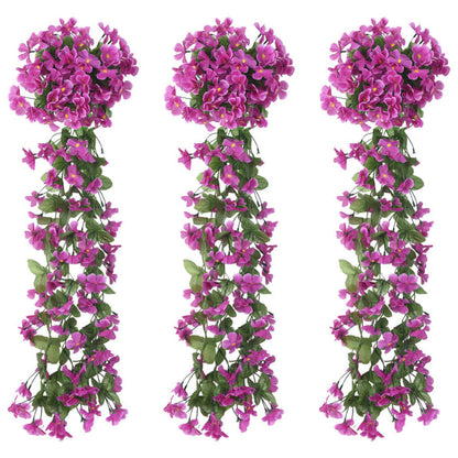 Grinaldas de flores artificiais 3 pcs 85 cm roxo claro