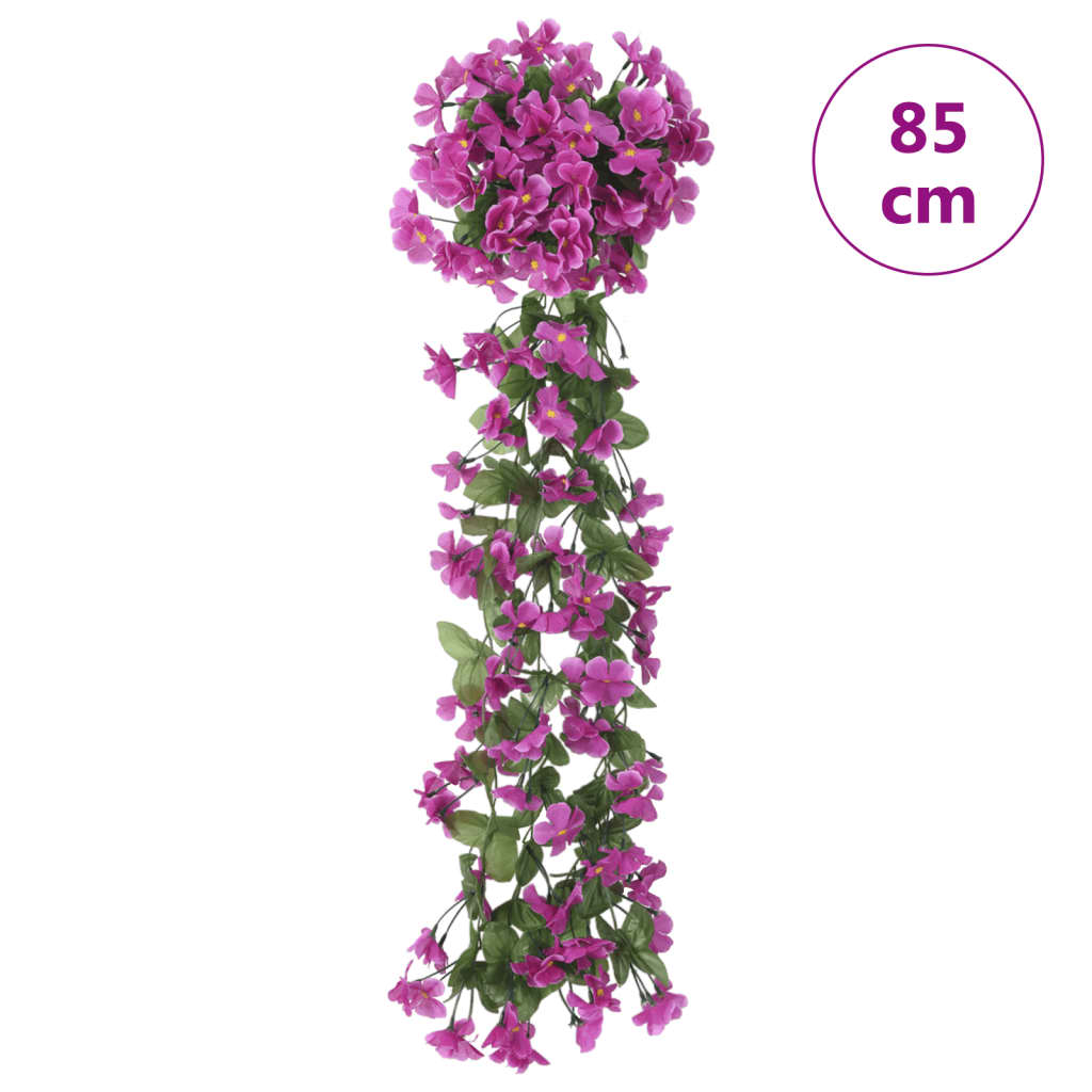 Grinaldas de flores artificiais 3 pcs 85 cm roxo claro