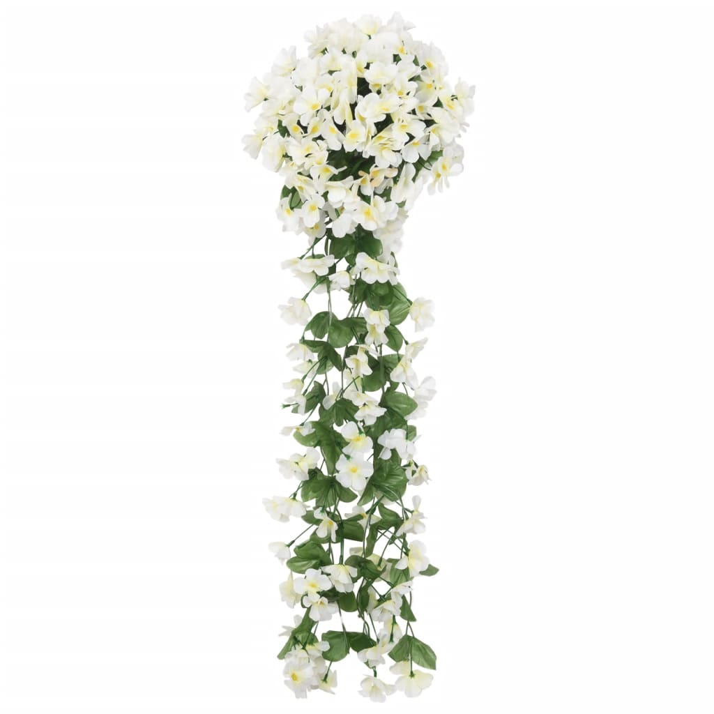 Grinaldas de flores artificiais 3 pcs 85 cm branco