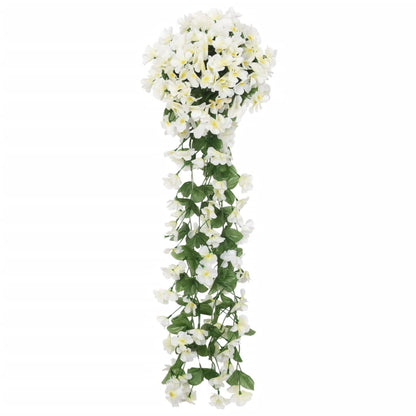 Grinaldas de flores artificiais 3 pcs 85 cm branco