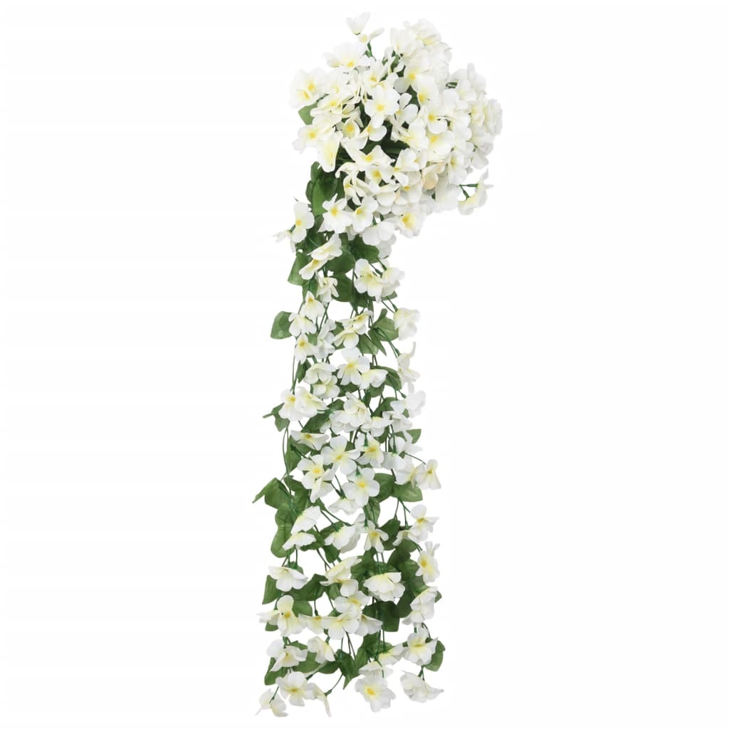 Grinaldas de flores artificiais 3 pcs 85 cm branco