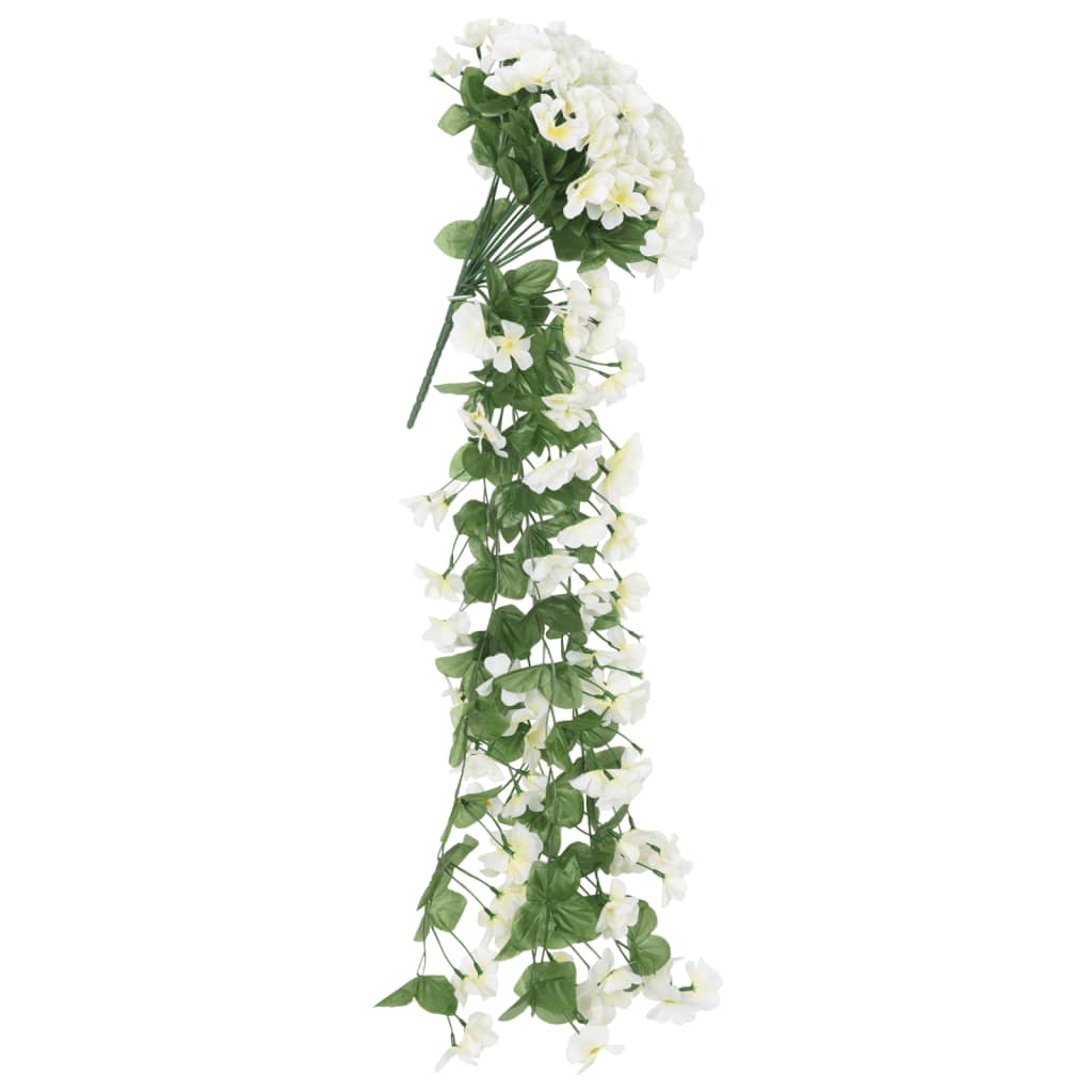 Grinaldas de flores artificiais 3 pcs 85 cm branco