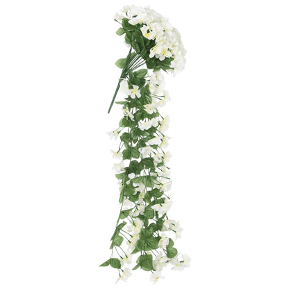 Grinaldas de flores artificiais 3 pcs 85 cm branco