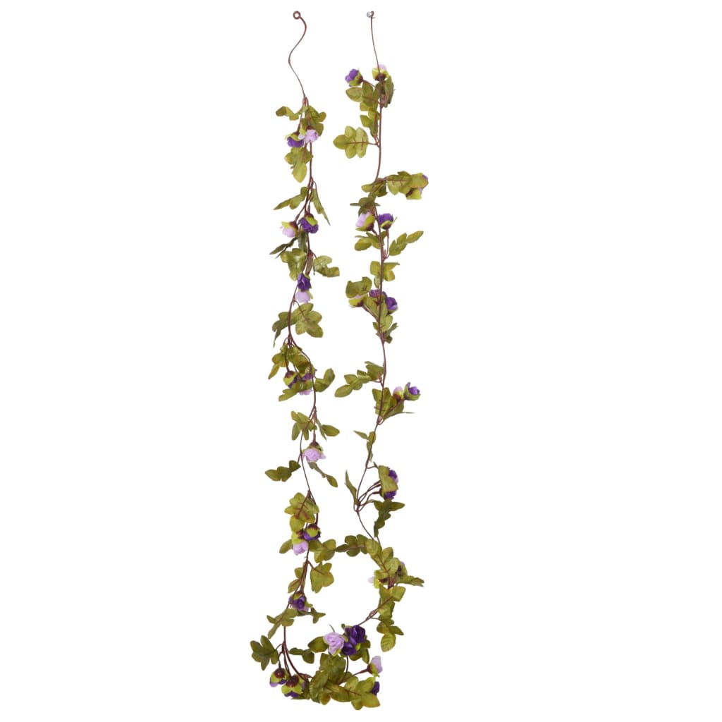 Grinaldas de flores artificiais 6 pcs 215 cm roxo claro