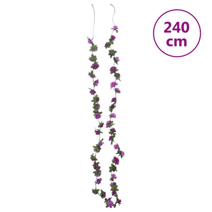 Grinaldas de flores artificiais 6 pcs 240 cm roxo claro