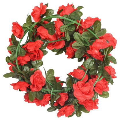 Grinaldas de flores artificiais 6 pcs 240 cm vermelho