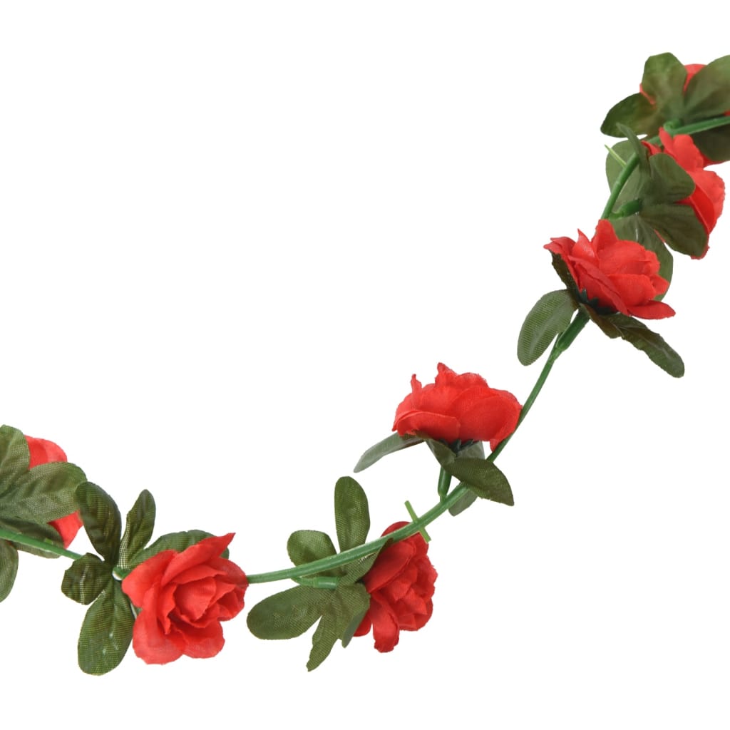 Grinaldas de flores artificiais 6 pcs 240 cm vermelho