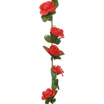 Grinaldas de flores artificiais 6 pcs 240 cm vermelho