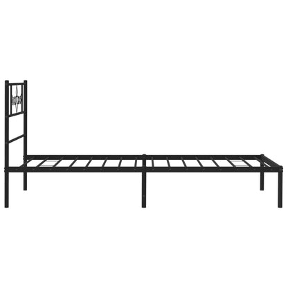 Estrutura de cama com cabeceira 80x200 cm metal preto