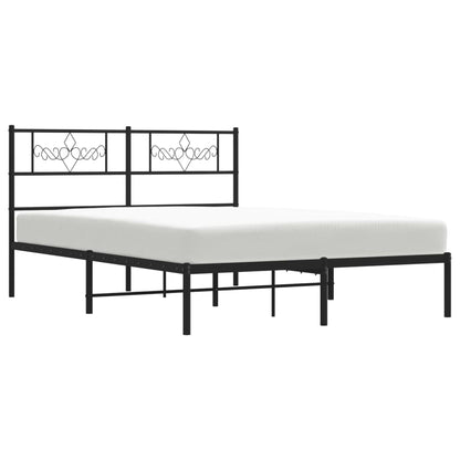 Estrutura de cama com cabeceira 120x190 cm metal preto