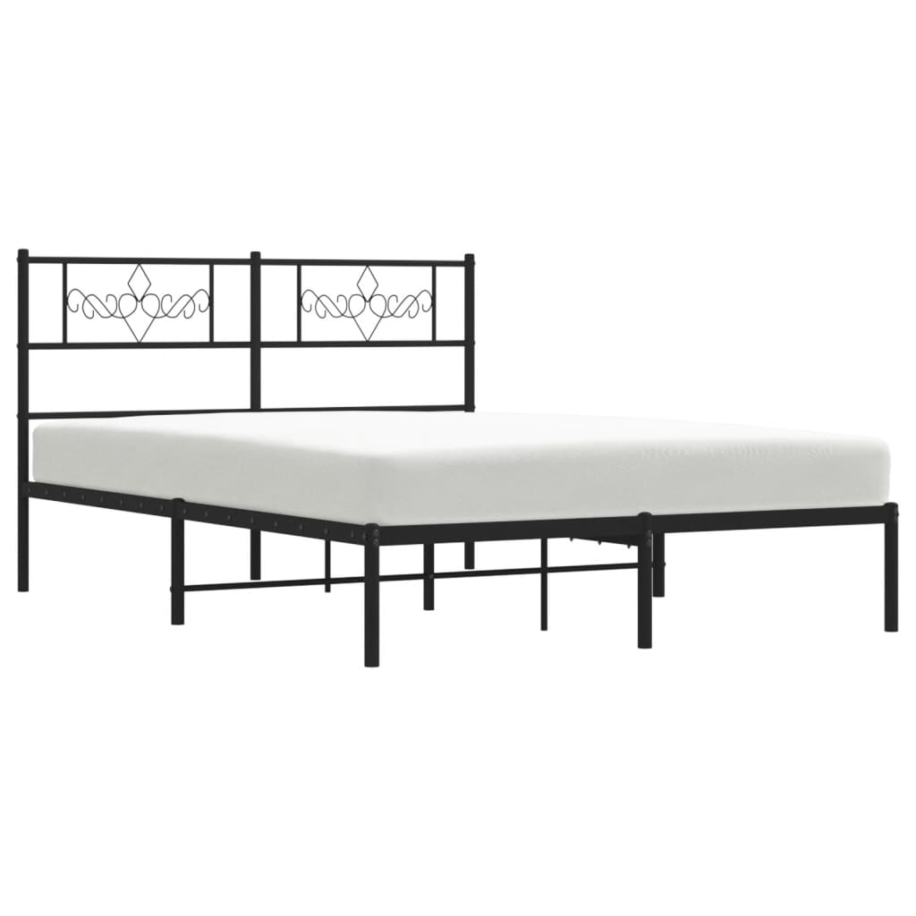 Estrutura de cama com cabeceira 120x200 cm metal preto