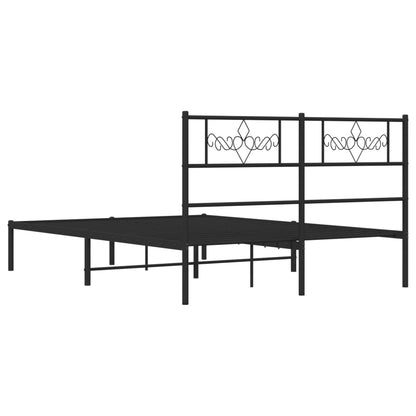 Estrutura de cama com cabeceira 120x200 cm metal preto