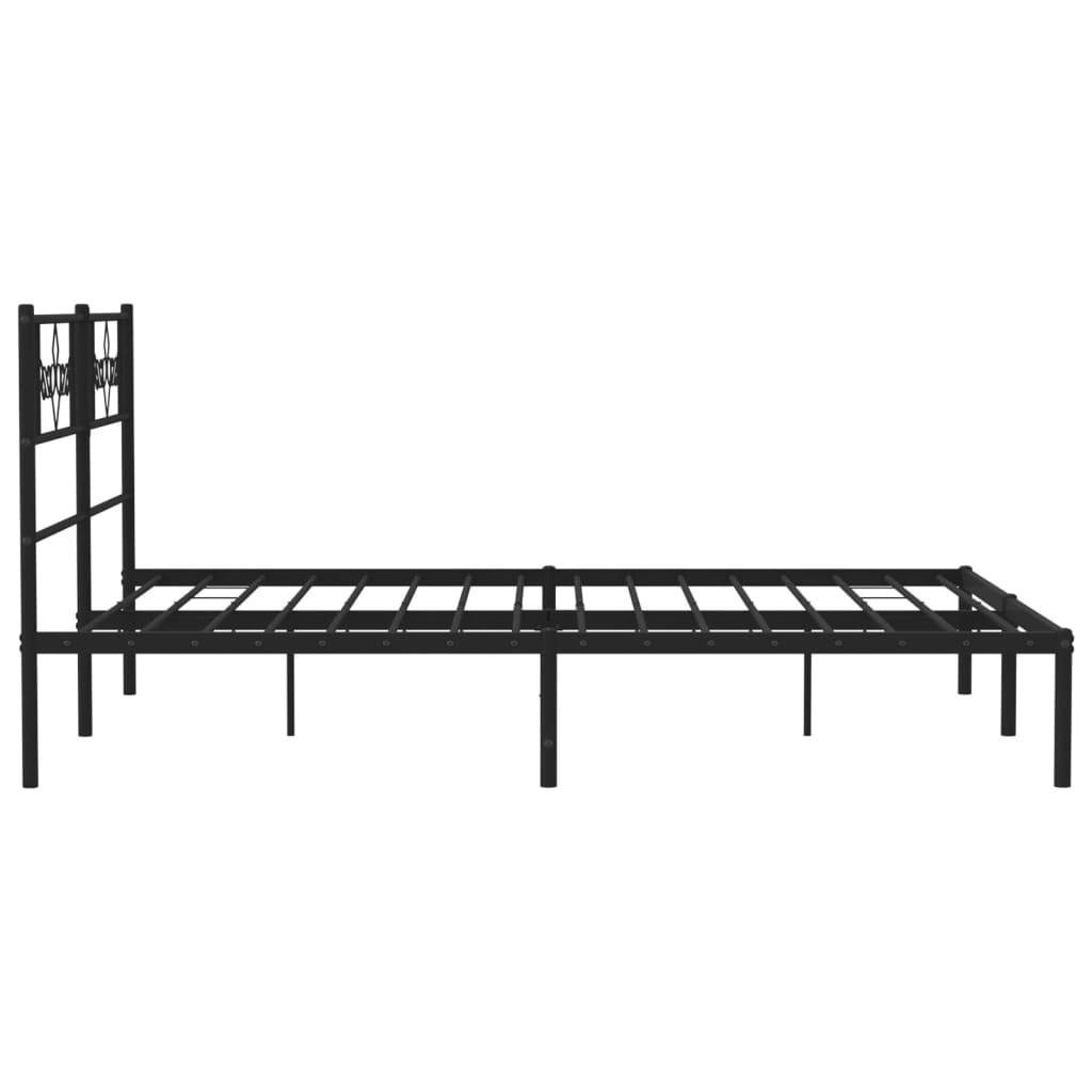 Estrutura de cama em metal com cabeceira 150x200 cm preto