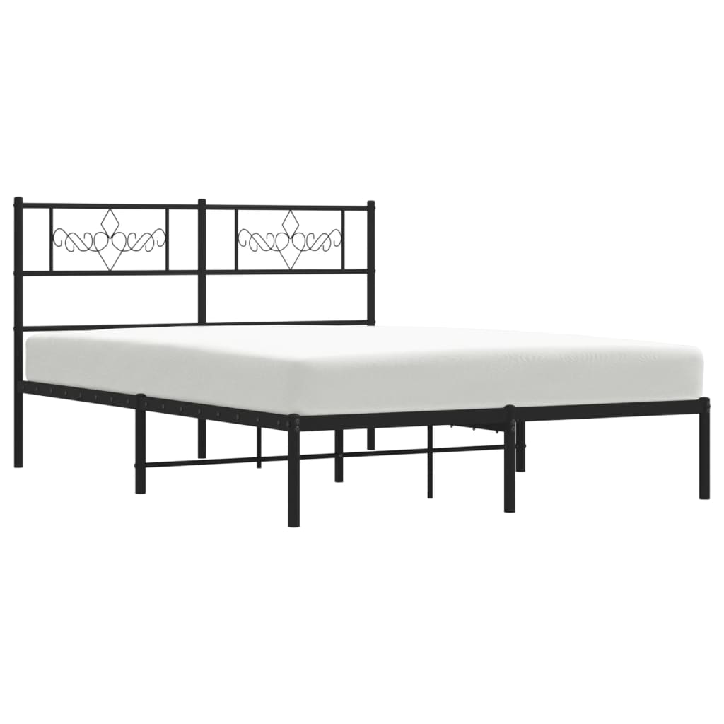 Estrutura de cama com cabeceira 160x200 cm metal preto