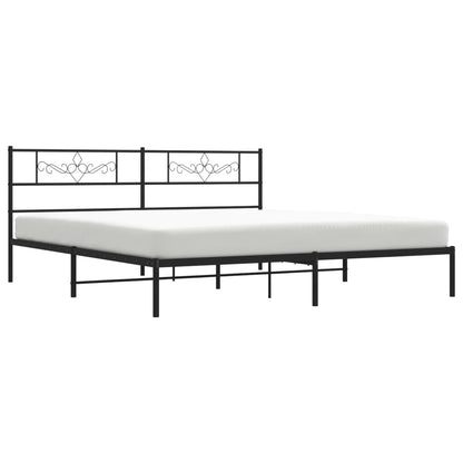 Estrutura de cama em metal com cabeceira 180x200 cm preto