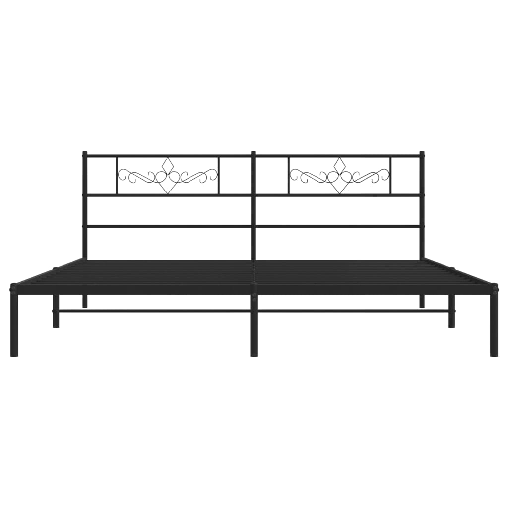 Estrutura de cama em metal com cabeceira 180x200 cm preto