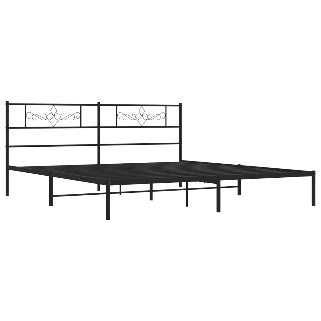 Estrutura de cama com cabeceira 183x213 cm metal preto