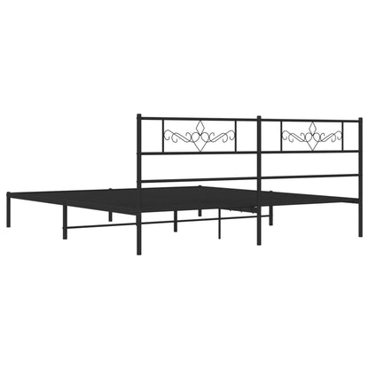 Estrutura de cama com cabeceira 183x213 cm metal preto