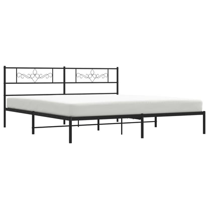 Estrutura de cama com cabeceira 193x203 cm metal preto