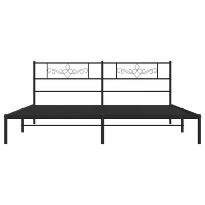 Estrutura de cama com cabeceira 193x203 cm metal preto