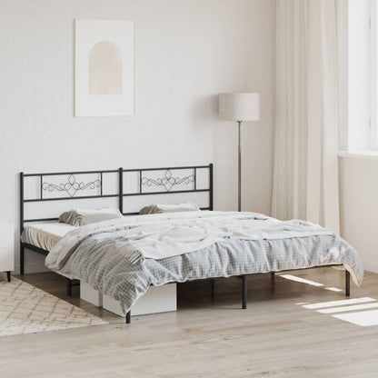 Estrutura de cama com cabeceira 193x203 cm metal preto