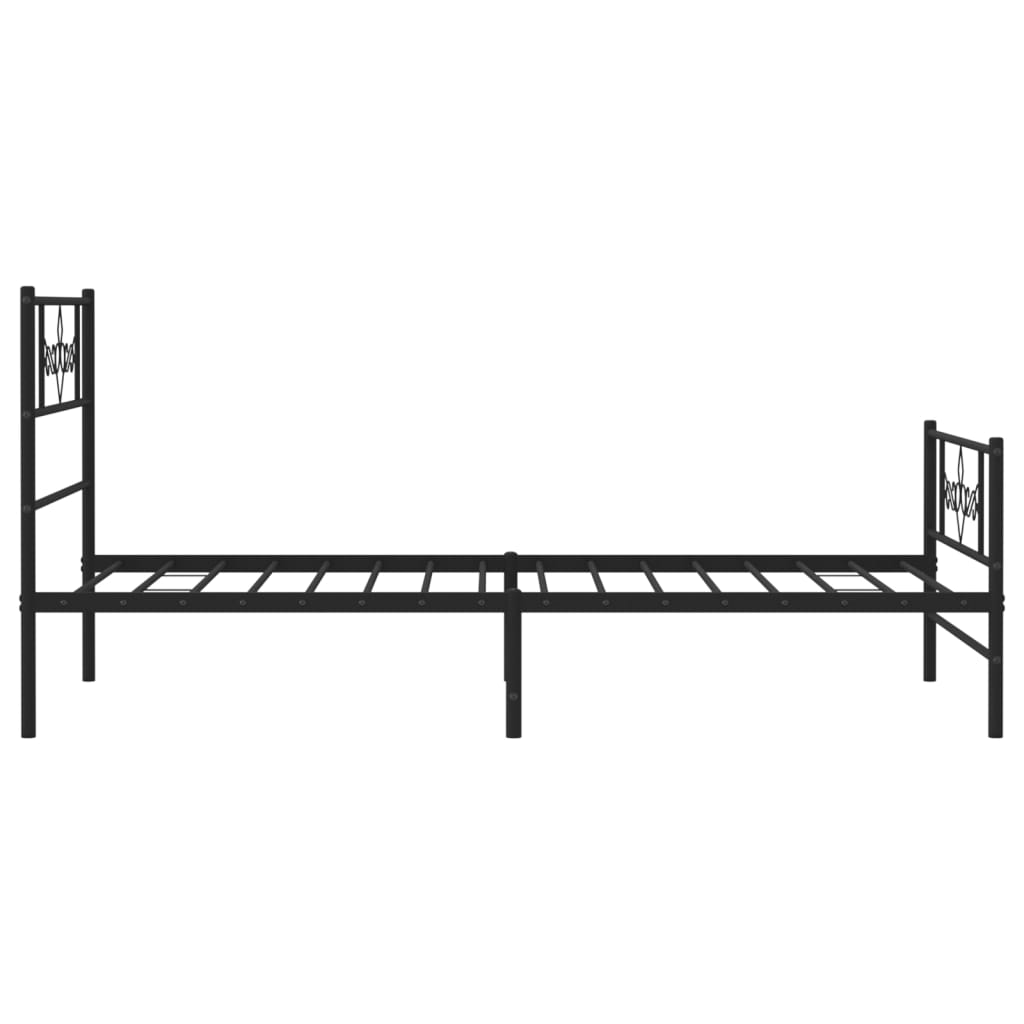 Estrutura de cama com cabeceira e pés 100x200 cm metal preto