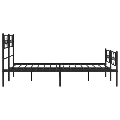 Estrutura de cama com cabeceira e pés 120x190 cm metal preto