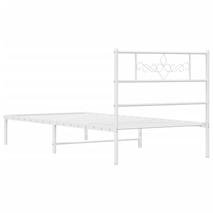 Estrutura de cama com cabeceira 75x190 cm metal branco