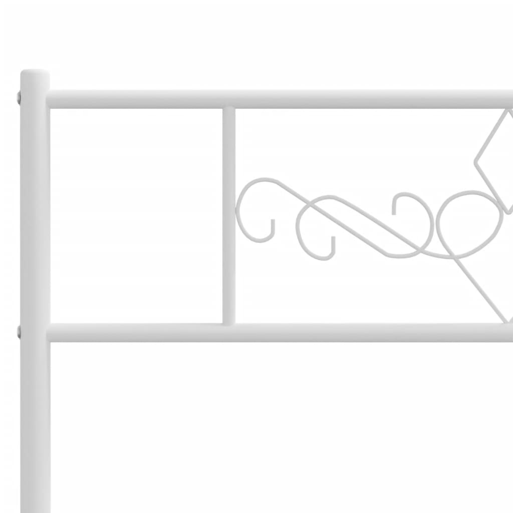 Estrutura de cama com cabeceira 75x190 cm metal branco