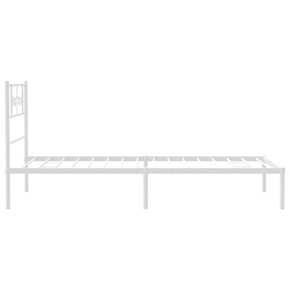 Estrutura de cama com cabeceira 80x200 cm metal branco