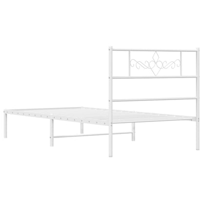 Estrutura de cama com cabeceira 90x190 cm metal branco