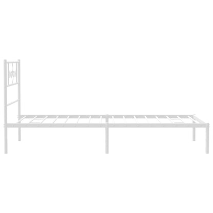 Estrutura de cama com cabeceira 90x200 cm metal branco